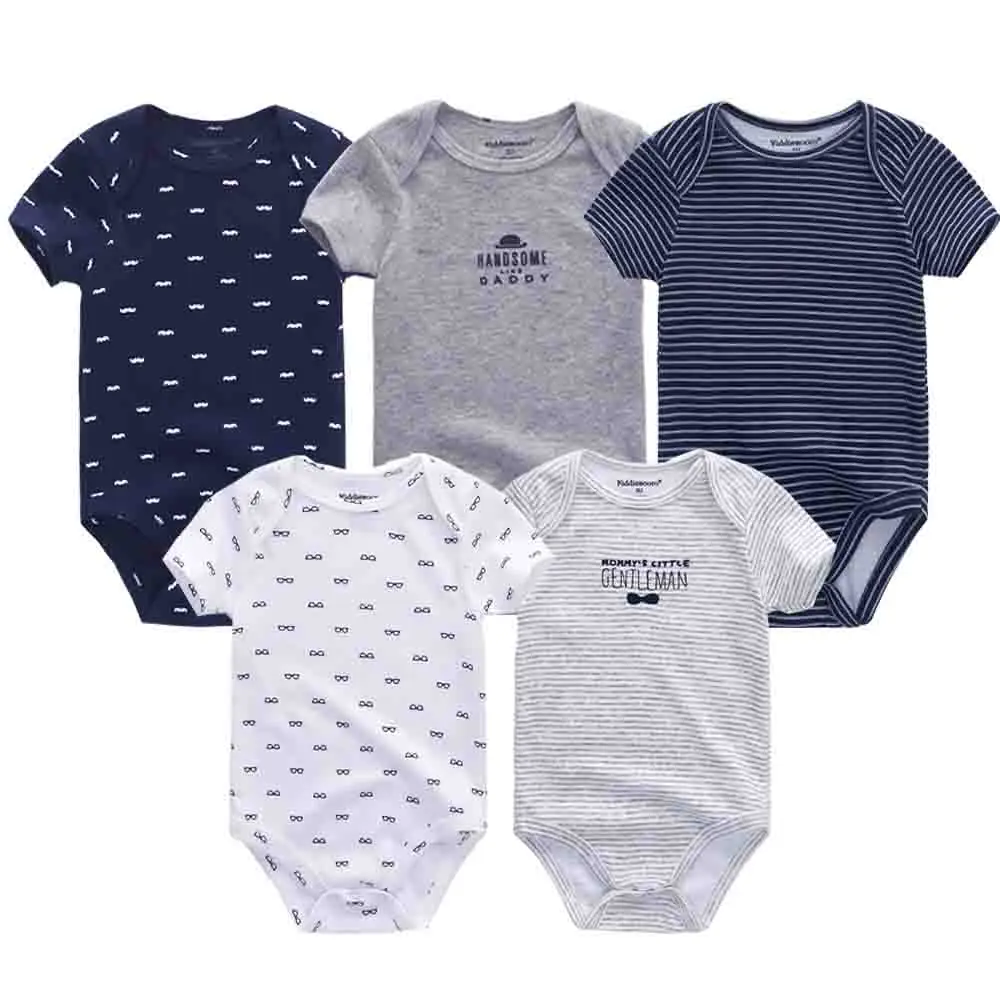 BDS5064 Одежда для малышей; Roupas; хлопковая одежда; боди; 5 шт.; розовый комбинезон в горошек с короткими рукавами; Одежда для новорожденных; боди для малышей - Цвет: BDS5064