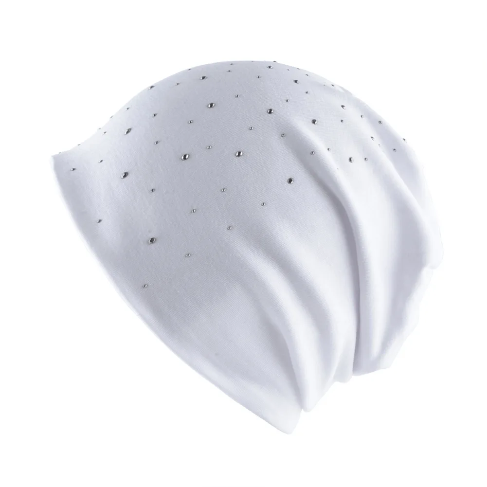 VEITHDIA Gypsophila, женская шапка, Skullies Beanies, вязаная шапка, s Bonnet, двухслойная хлопковая шапка, Осень-зима, DH47 - Цвет: Белый