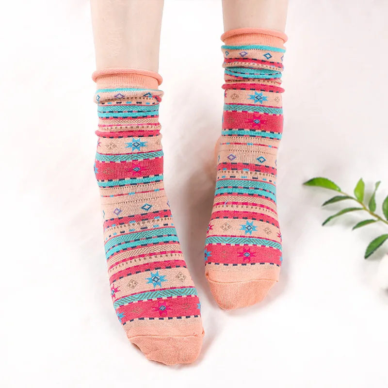 2017 Winter Socks Thickening Full Pile Korea Restore Ancient Long Canister Nation Wind Beautiful Leg Moisture Absorption Cotton | Женская