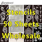 50 шт., оптовая продажа, средняя пустотелая хна, трафарет для тату, рисование пастой, унисекс, ручная Талия, боди-арт, тату, Трафаретный временный рисунок