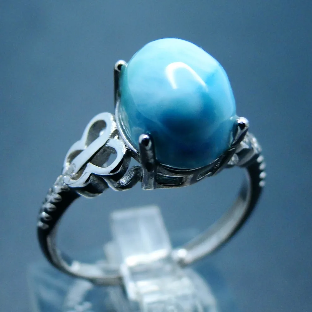 5 шт./лот оптовая продажа настоящие кольца Larimar настоящий натуральный синий