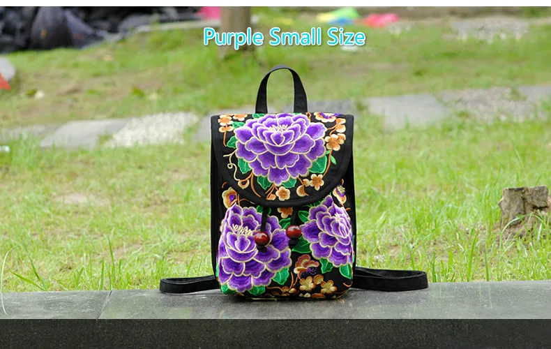 purple 2 S size WALLIKE бренд леди вышивка уникальный хороший школьный мешок этический дорожный рюкзак сумки на плечо для женщин Национальный стиль рюкзак - Цвет: purple 2 S size