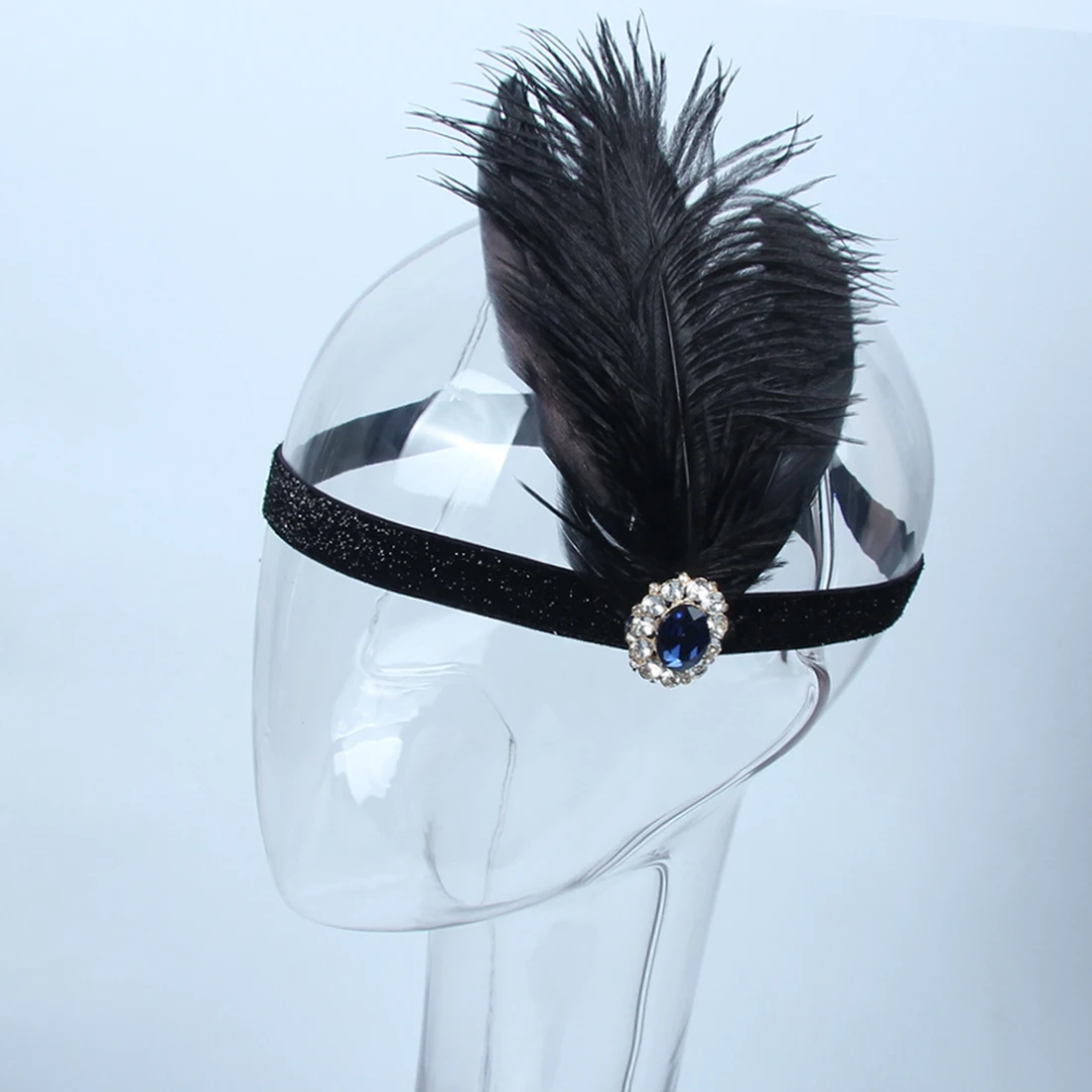 Новинка волос Accessoriesblack перьевая повязка на голову 1920s Винтаж Гэтсби вечерние головные уборы Для женщин Хлопушки Повязка на голову из перьев