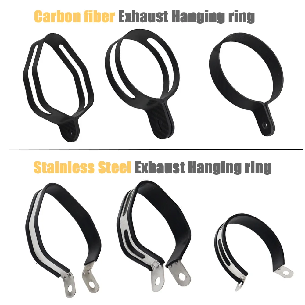 

Universal Motorcycle Carbon Hexagonal Round Exhaust Muffler Pipe Bracket Clip Fasten Support Silencer Pipe Bracket Hanger Band