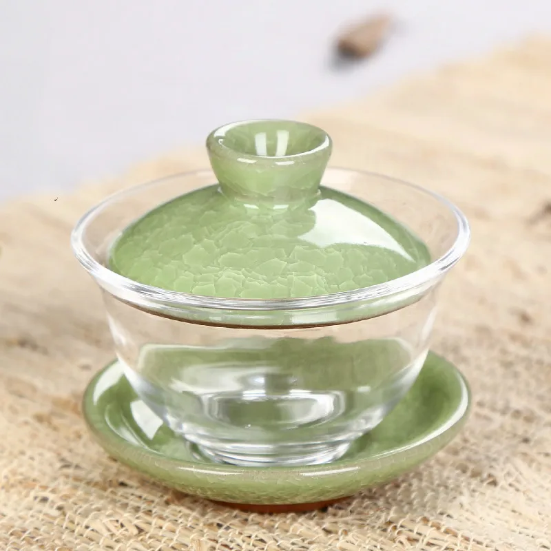 Moylor чайный набор кунг фу стеклянная чаша с кристаллами Gaiwan Celadon ceramicсанкai чашка