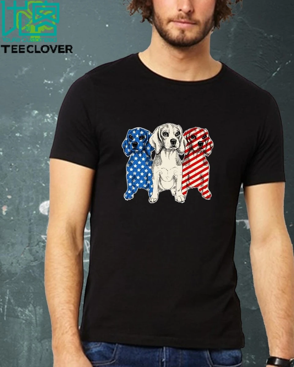 Мужская футболка с коротким рукавом Beagle летняя изображением флага собаки 2019 |
