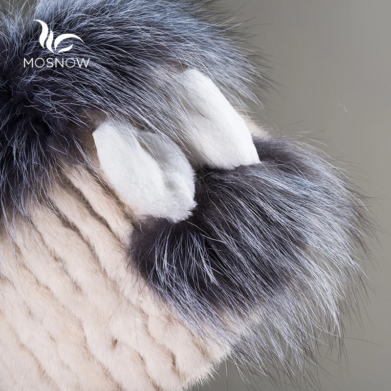 2019 New Fashion Mink Fur Winter Hats For Women Fox Fluffy Pompons Bow Casual Knitted Women's Female Bonnet Beanies | Аксессуары для