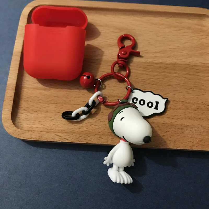 Super Cute Cartoon Doll Peanuts Dog keychain Earphone Case Silicone Cover For Apple Airpods Headphone Charging Box Accessories | Украшения