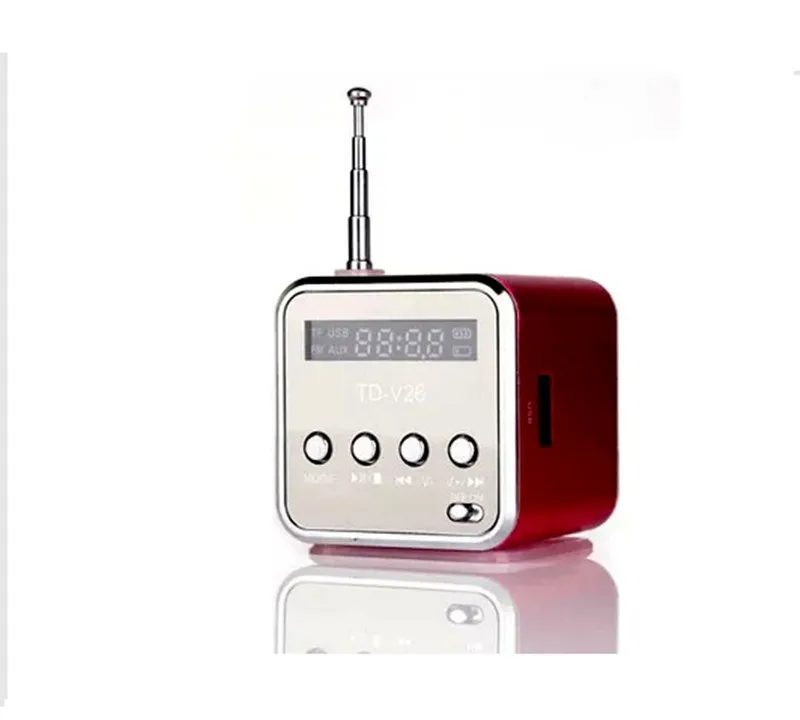 Портативный мини стерео супер бас MP3 динамик SD TF USB FM радио Музыкальный плеер TDV26 вставленный U диск карта динамик радио плеер