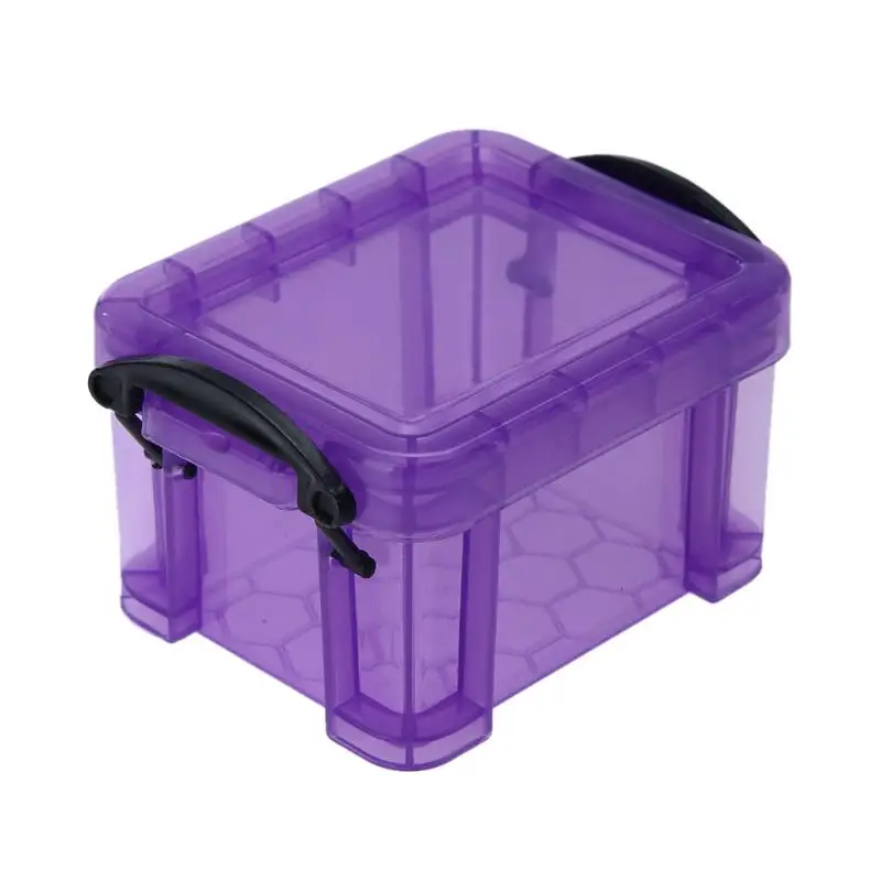 Purple Пластиковый мини-чехол для рабочего стола с рисунком для дизайна ногтей, контейнер для дрели, офисный держатель, органайзер для хранения, коробка, содержит канцелярские принадлежности - Цвет: Purple
