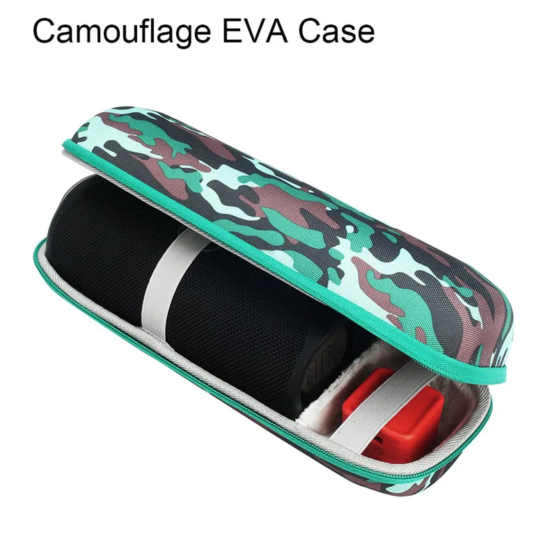 camouflage case Все 2 в 1 жесткий EVA дорожная сумка для переноски на молнии+ Мягкий силиконовый чехол для JBL Charge 4 Bluetooth динамик для JBL Charge4 - Цвет: camouflage case