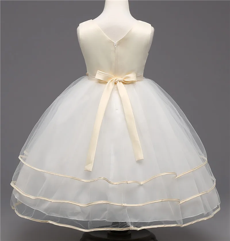 Роза Цветок Девочки Платья Для Свадьбы Pageant Пром Крещение Партия Невесты Платье