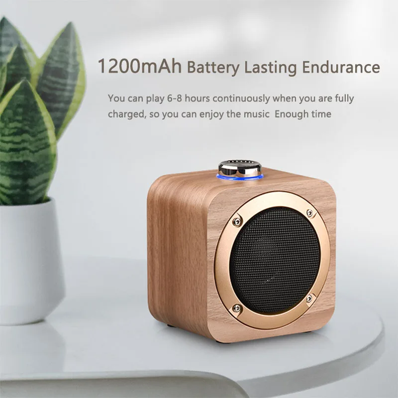 AIDISITE вращающаяся Настройка Bluetooth динамик деревянный беспроводной портативный