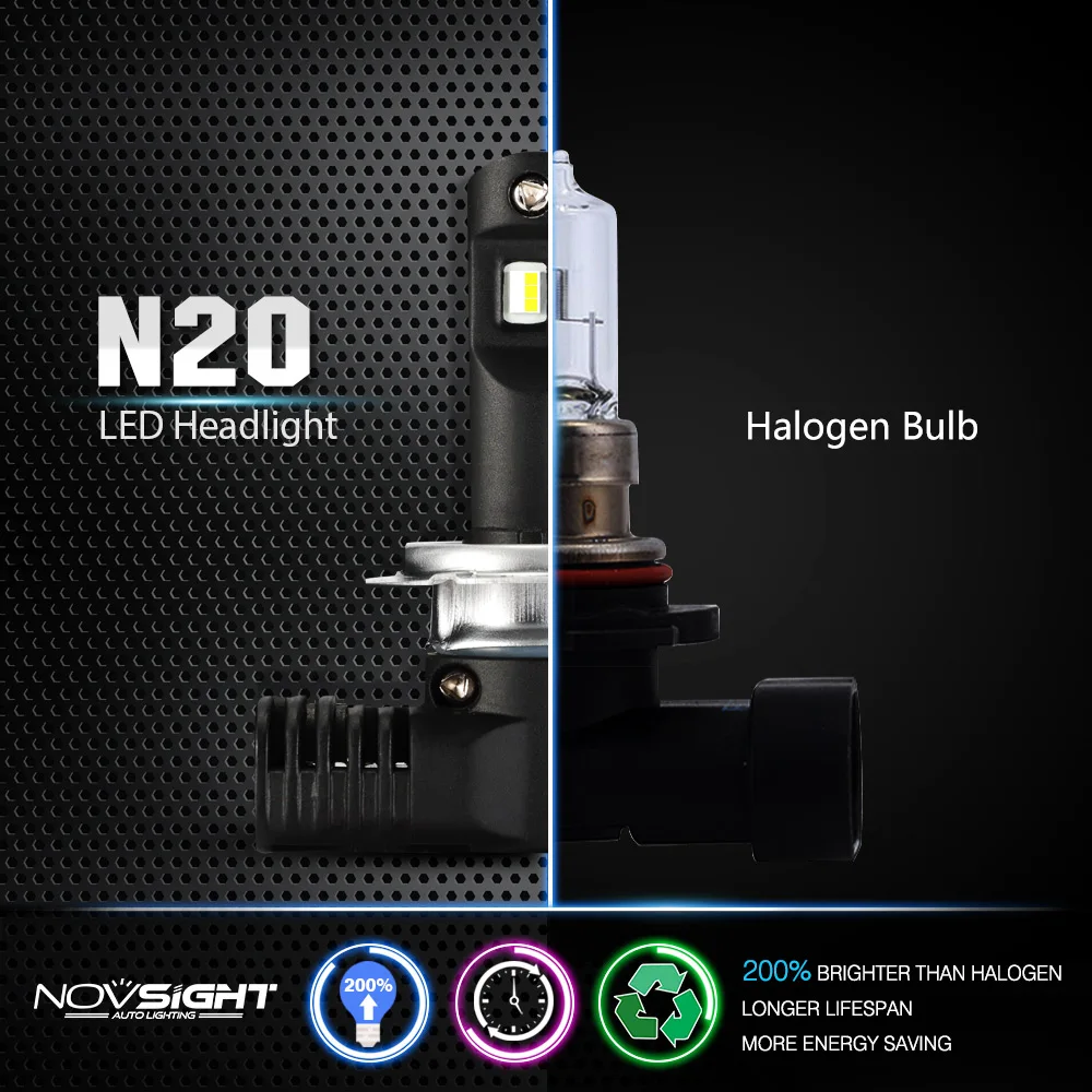 NOVSIGHT авто фары светодиодные головного света 9005 9006 H4 H7 H11 Индивидуальные Авто