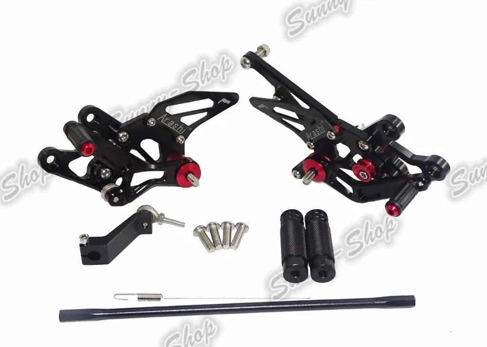 Регулируемый задний райдер Rearset отдых Peg педаль черный для 2006 2015 2014 2013 2012 2011 2010 2008