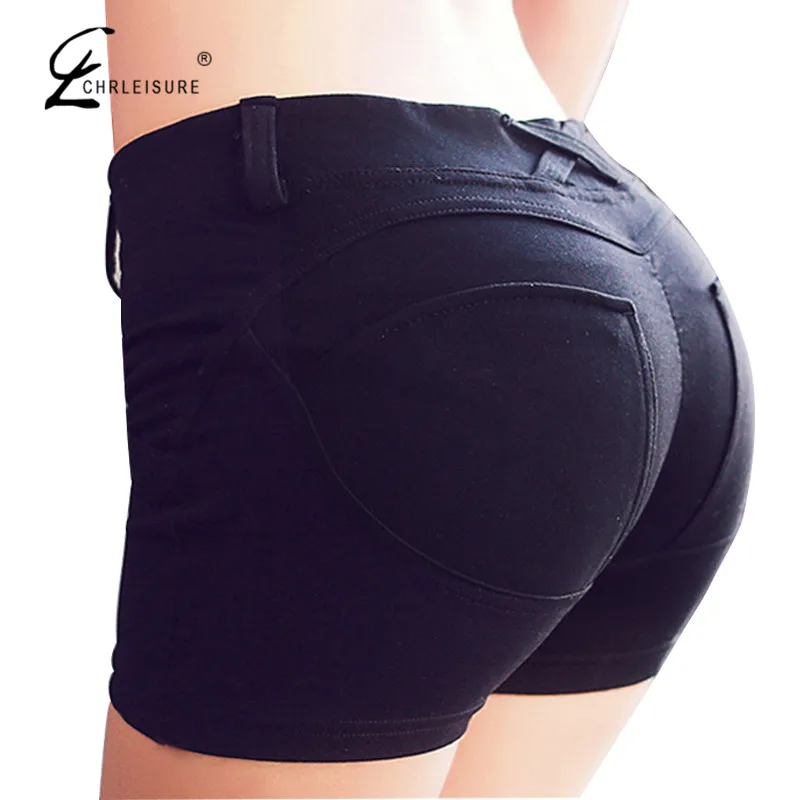 Chrleisure s xl 3 цвета сексуальная push up шорты мода хлопок с низкой талией твердые тощий