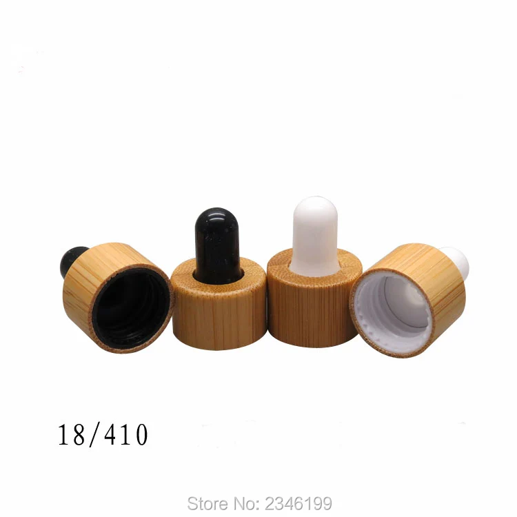 

40pcs/lot 18/410 High Class Environmental Bamboo Wooden Dropper Cap, Black/White DIY Common Size Essential Oil Dropper Cap