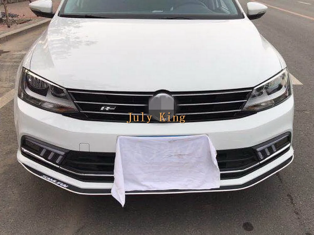 Июля King светодиодный Габаритные огни чехол для фары для Volkswagen Jetta Sagitar-18, СВЕТОДИОДНЫЙ DRL+ стример поворотники+ Ice Blue Night DRL