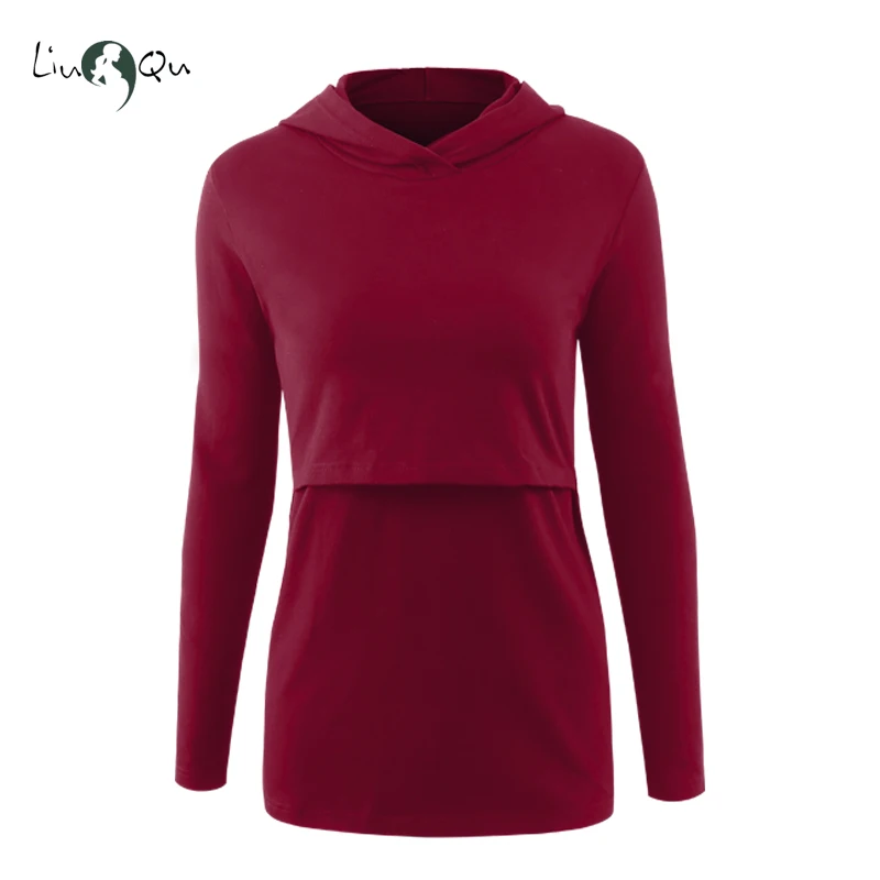 Худи для беременных и кормящих матерей женская одежда Топ с длинным рукавом худи