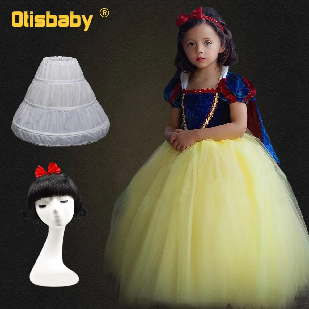 Girls Snow White Princess Dresses Kids Halloween Party Christmas Cosplay Costume Children Girl Velvet Clothing Wig | Детская одежда и