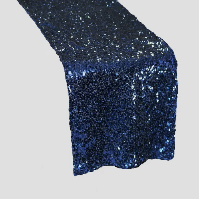 Navy BLue Высокое качество розовое золото блестящий блесток настольная дорожка для свадебного мероприятия вечерние Вечеринка Банкетный Стол Крышка блесток скатерть украшения - Цвет: Navy BLue