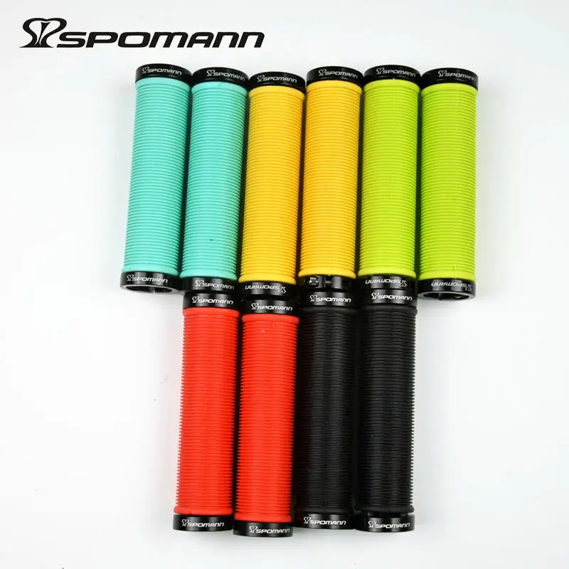 SPOMANN Alluminium сплав кольца + TPR резиновые ручки для руля велосипеда с двойным замком