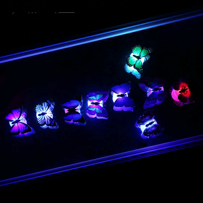 10 шт. разноцветные светодиодные лампы в виде бабочек для дома и офиса|wall night light|night
