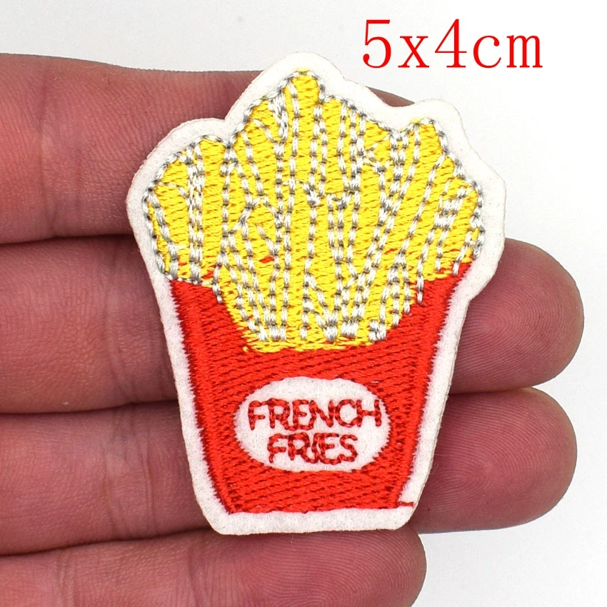 1 шт. вышитые нашивки с картофелем фри помощью утюга швейная аппликация значок