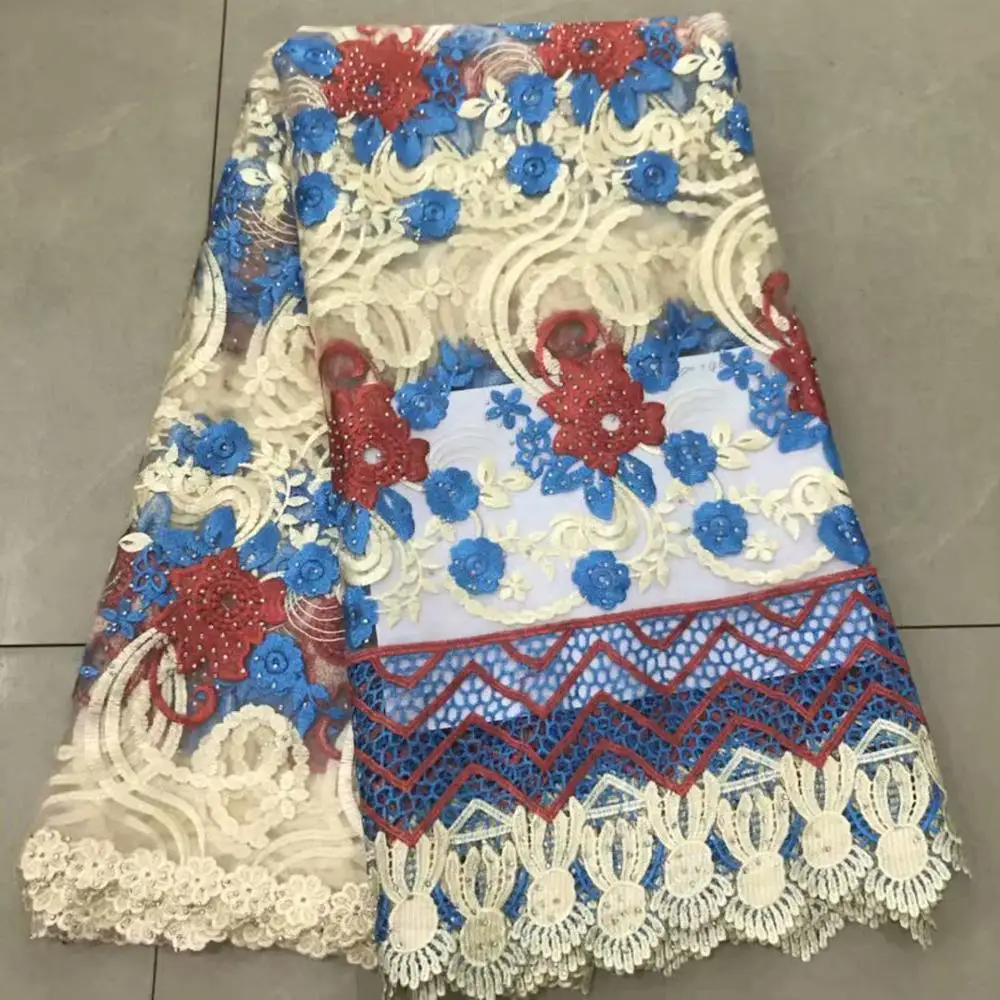 

2019 Latest African Lace Fabric High Quality Stones Nigerian French Lace for Party Embroidered Swiss Voile Lace in Switzerland