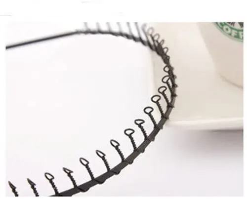 

Mens Metal Football Headband Hairband with Teeth Black Soccer Sports Headwear