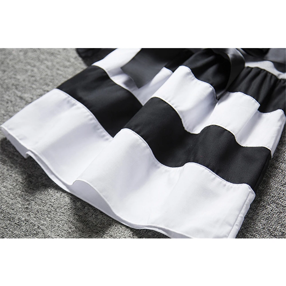 Осень 2018 платье для маленьких девочек детское зимнее в полоску с длинным рукавом