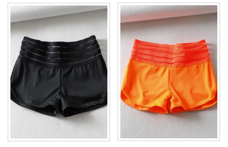 Summer Neon Green Pockets Shorts For Women Workout Mesh High Waist Push Up Shorts Fashion Lady Fitness Casual Stretch Shorts