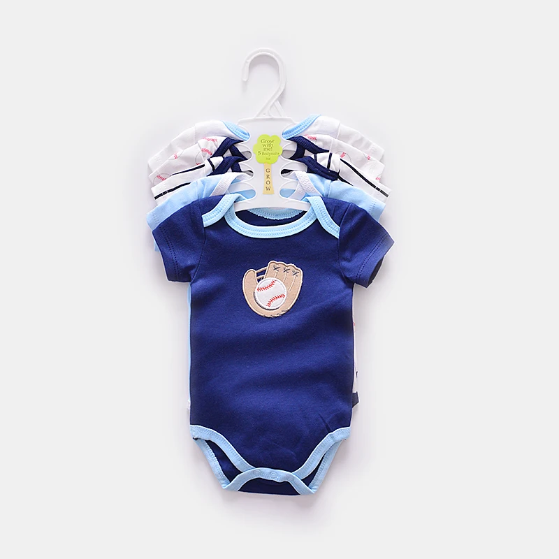 5PCS/LOT Unisex Baby Rompers Short Sleeve Cottom O-Neck Jumpsuit Newborn Boys Girls Roupas de bebe Clothes Overall 0-12M | Детская