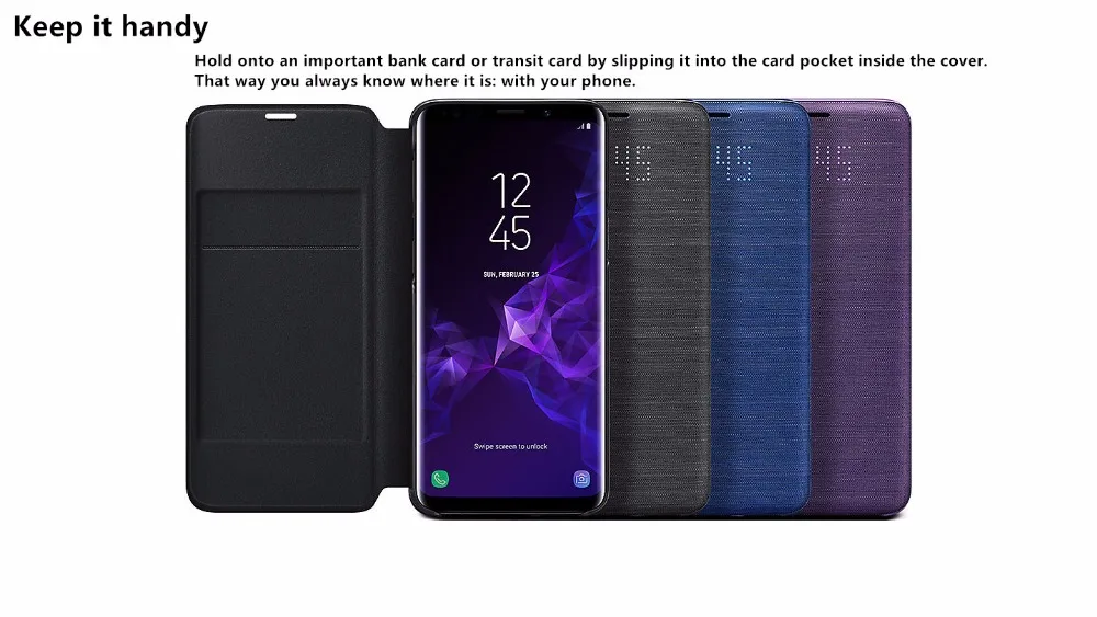 Для samsung S9 светодиодный умный кожаный чехол для samsung Galaxy S9 S9+ S9 Plus G960 G965 светодиодный умный чехол-кошелек флип-чехол