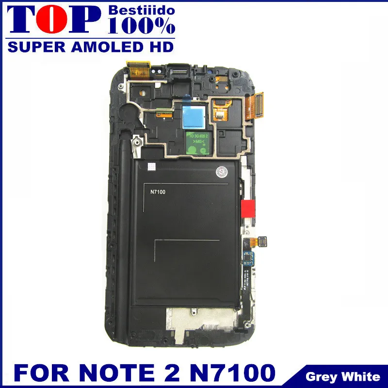 Для samsung Galaxy Note2 Note 2 N7100 Super AMOLED ЖК-дисплей сенсорный экран дигитайзер полная
