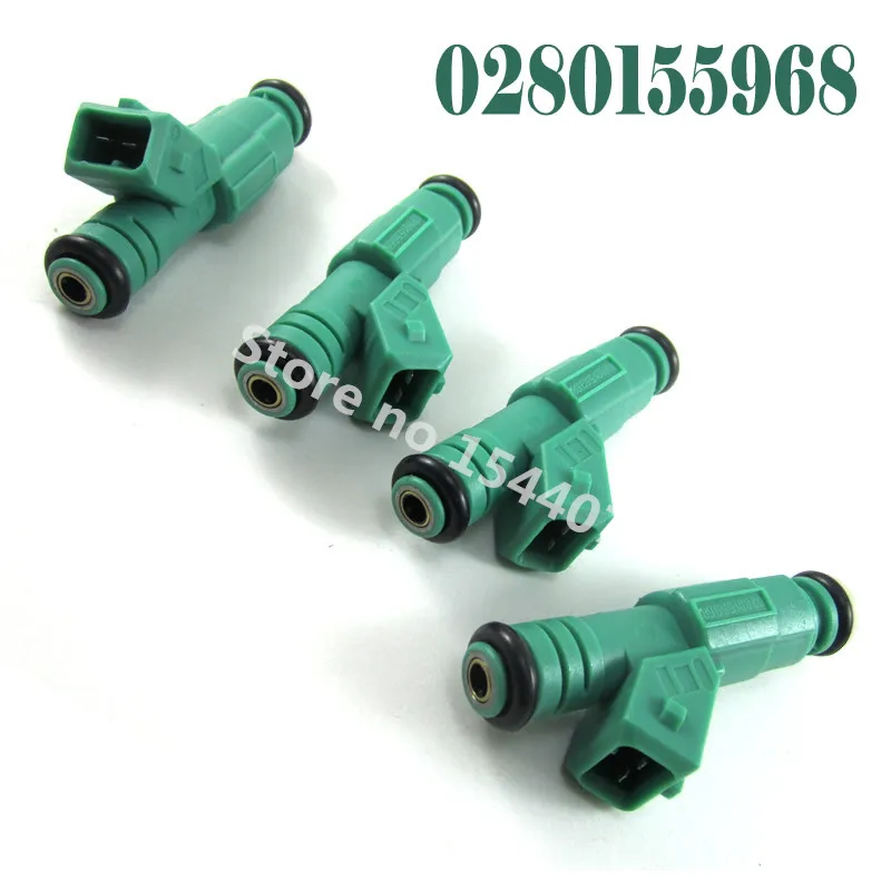 Топливный инжектор высокой пропускной способности 0 280 155 968 4 шт./лот 0280155968 см3 Green