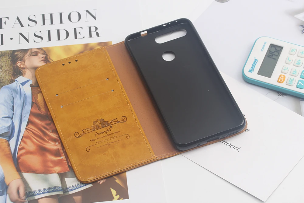 Чехол AMMYKI 6,4 'для huawei Honor V20, тонкий саржевый флип-чехол из искусственной кожи, задняя крышка 6,4' для huawei Honor VIEW V20, чехол