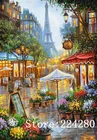 Парижский уличный пейзаж с цветком, магазин рукоделия, 14ct, без печати, ручная вышивка, счетный крест, набор, сделай сам, дом