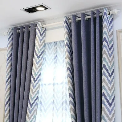 Cloth Curtain Новая модная Геометрическая занавеска на заказ, полосатая мозаичная оконная занавеска s для гостиной, спальни, затенение, нордический стиль, Cortina - Цвет: Cloth Curtain