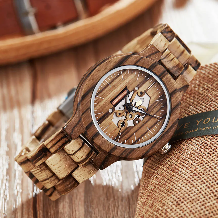 Women Wood Watch Креативные деревянные парные механические часы для мужчин и женщин, деревянный ремешок, наручные часы, деревянные часы, самовзводные часы, reloj de mujer de mader, мужские часы - Цвет: Women Wood Watch