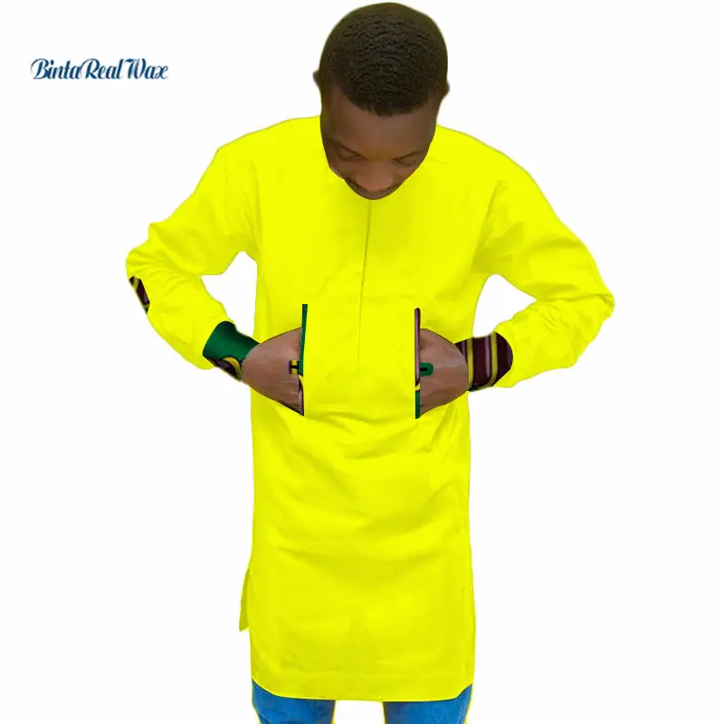 

Dashiki Men Clothes Traditional African Clothing Plus Size 6XL Men Clothes 100% Cotton Long Top African Wax Print Shirt WYN531