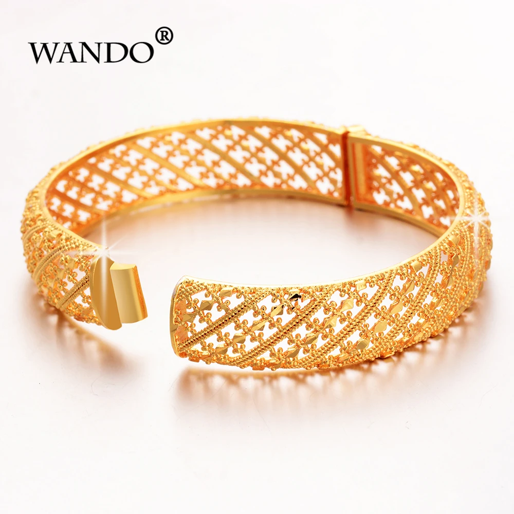 WANDO 1 шт. золотой свадебный браслет Дубай для женщин модные широкие браслеты