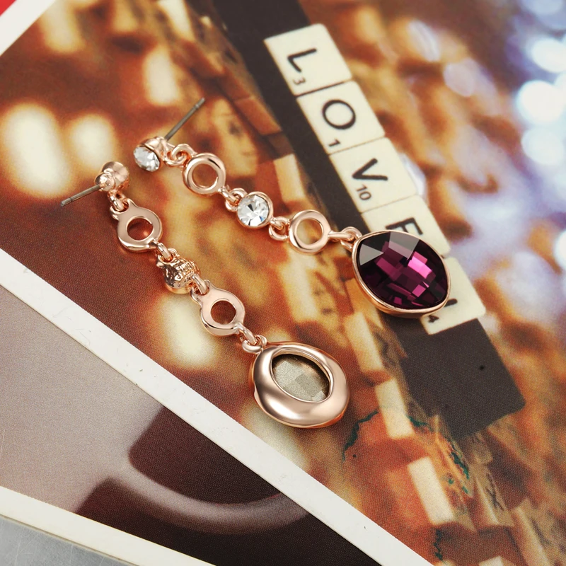 Neoglory австрийский Украшенные стразами розового золота Цвет мотаться Висячие