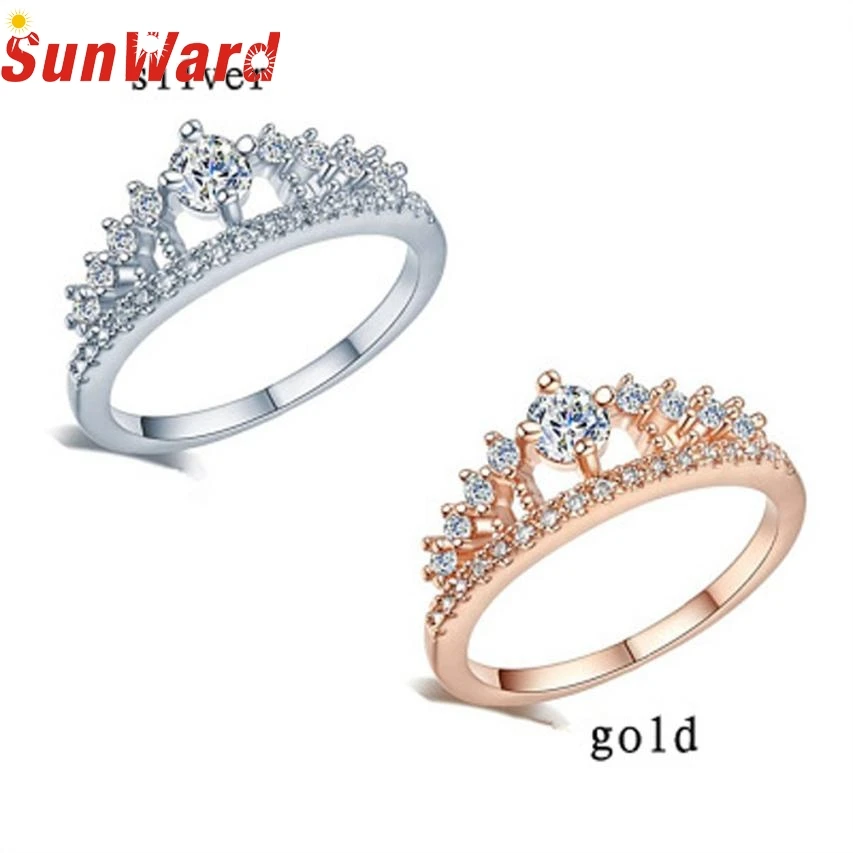 Миниатюрное кольцо с короной новинка 2017 модное Золотое красивой Женское