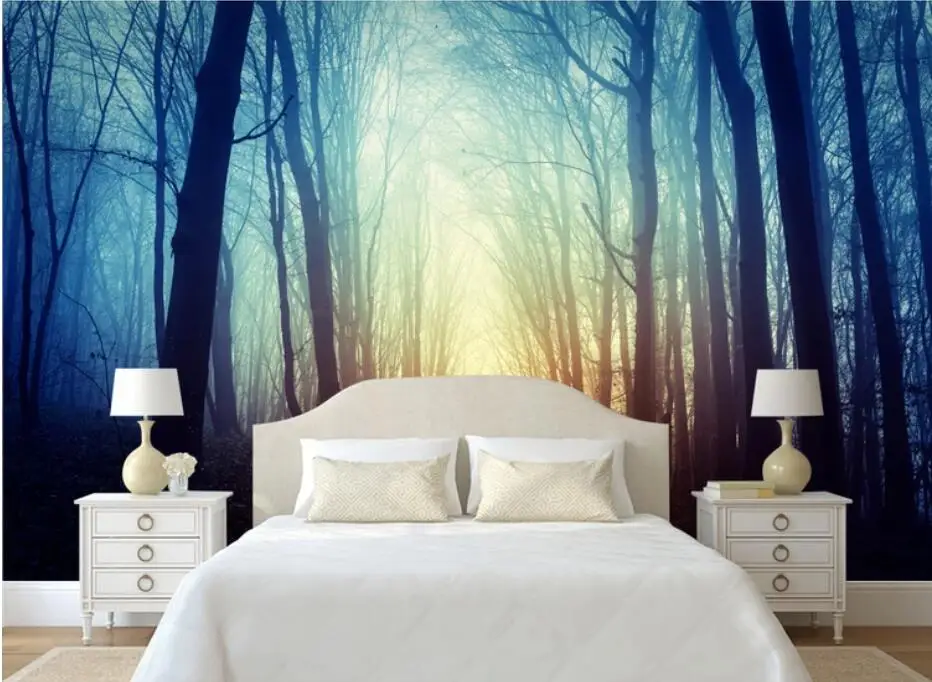 3D Misty Forest Wallpaper Mural for Living Room Bedroom Sofa TV Background Wall Covering Photo Fog Nature Murals | Обустройство дома