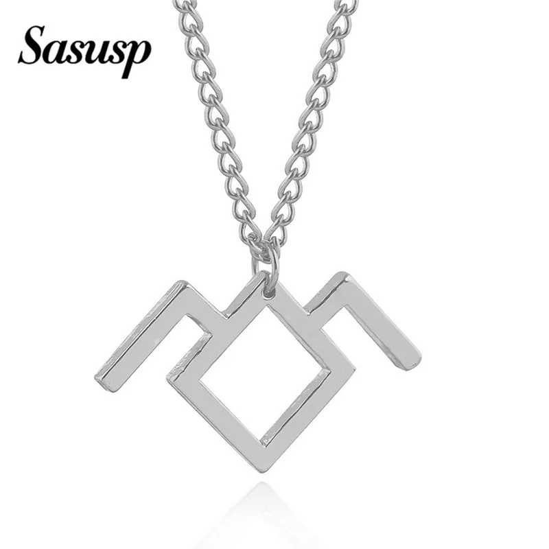Sasusp Simple Twin Peaks Pendant Necklace Gold Sliver Colors Geometric Jewelry Sweater Chain Lovers Gift Orbis | Украшения и