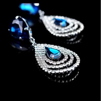 2019 fashion geometric large drop gem crystal earrings
