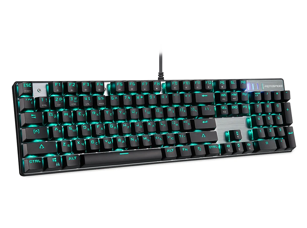 Русская/английская версия Motospeed CK104 игровая механическая клавиатура с RGB подсветкой 104 клавиш синий/красный переключатель Проводная клавиатура для геймера