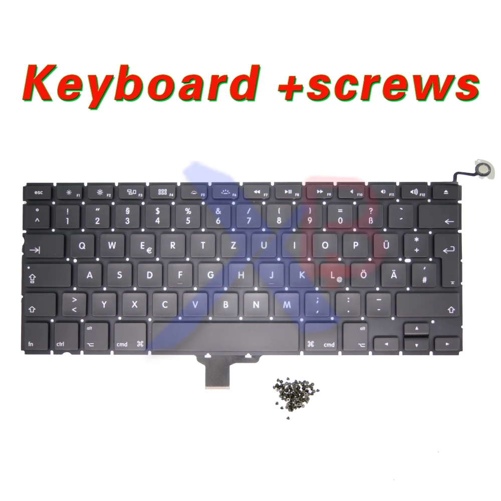 Клавиатура GR DE German Deutsch QWERTZ tastaur/подсветка + винты для клавиатуры MacBook Pro 13 3 &quotA1278 2008