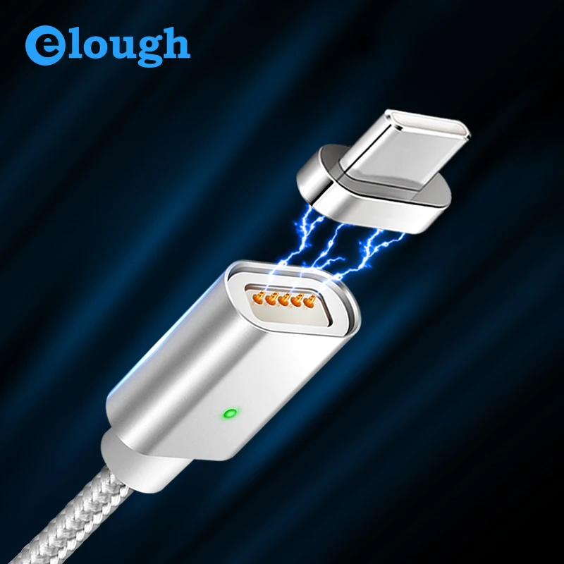 

Elough E04 USB Type C Magnetic Cable For Samsung galaxy s8 note8 plus Mobile phone Fast Charger Magnet Type-c charging USB Cable